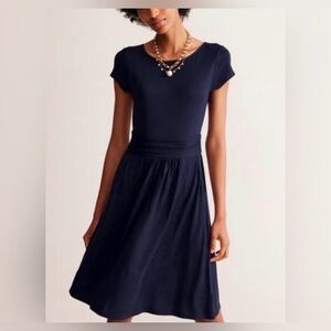 Boden Amelie Jersey Knit Dress Women’s Size 10 Regular Pockets Navy Blue NWT
